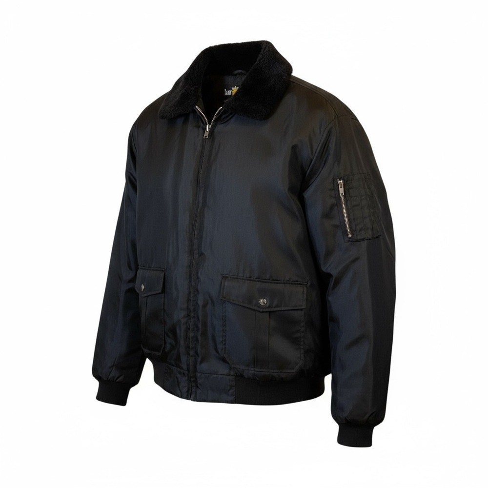 Law Pro Quartermaster Men's Black Police Bomber Jacket Faux Fur Collar Size 4X